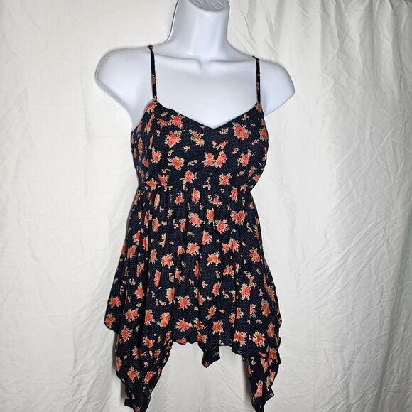 Whimsical fairy floral y2k 2000s mudd babydoll assymetrical top - Picture 3 of 5